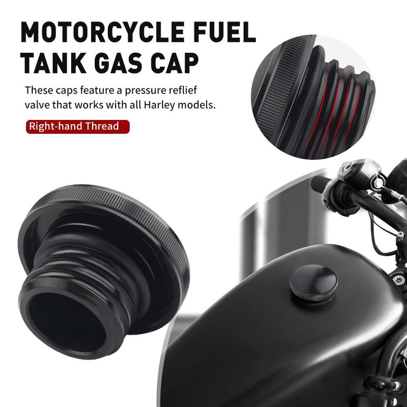 GZYF Fuel Gas Tank Oil Cover for Harley for Sportster XL Dyna FXDF for Softail for Road King 1992-2017, 2015-2017 Freewheeler models, Black - Image 3